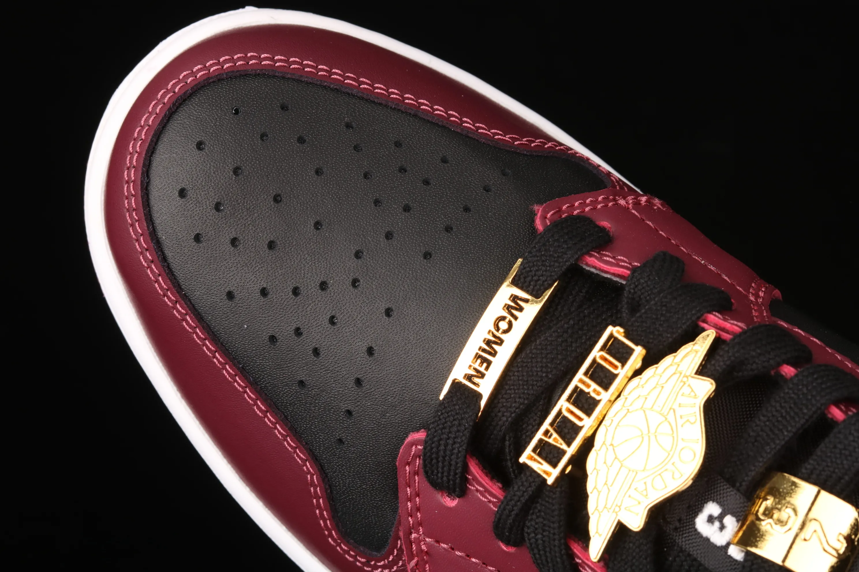 All categories Air Jordan Jordan series basketball shoes Air Jordan 1 Low G version pure original Air Jordan1 Low AJ1 Joe 1 black wine red metal flying wings reverse low-top basketball shoes DB6491-600